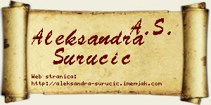 Aleksandra Suručić vizit kartica